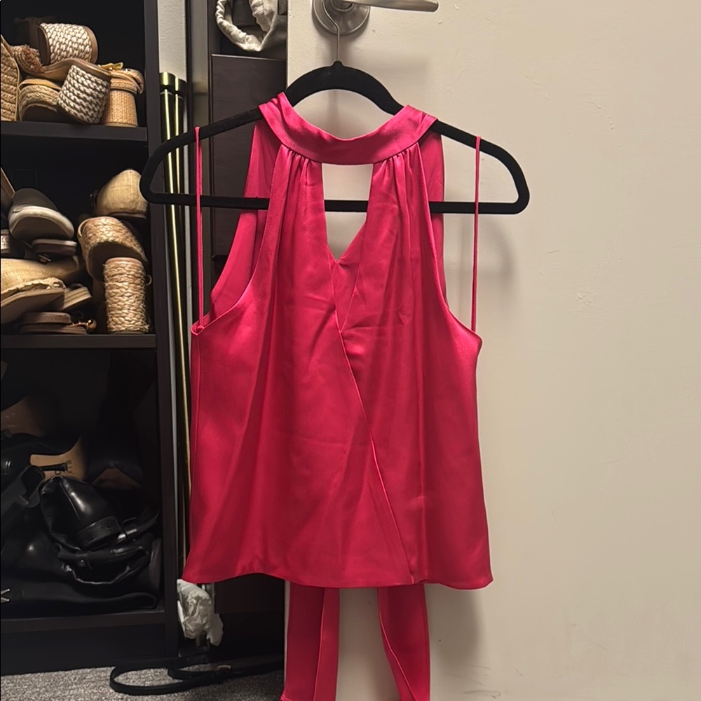 Vibrant Pink Sleeveless Blouse